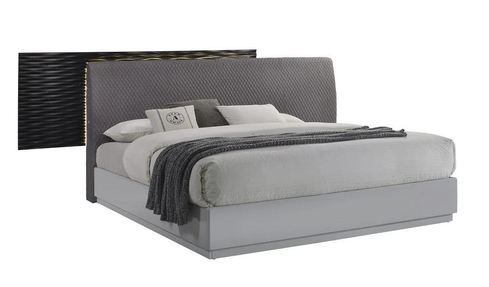 Becca Grey and Black Modern Bedroom Collection