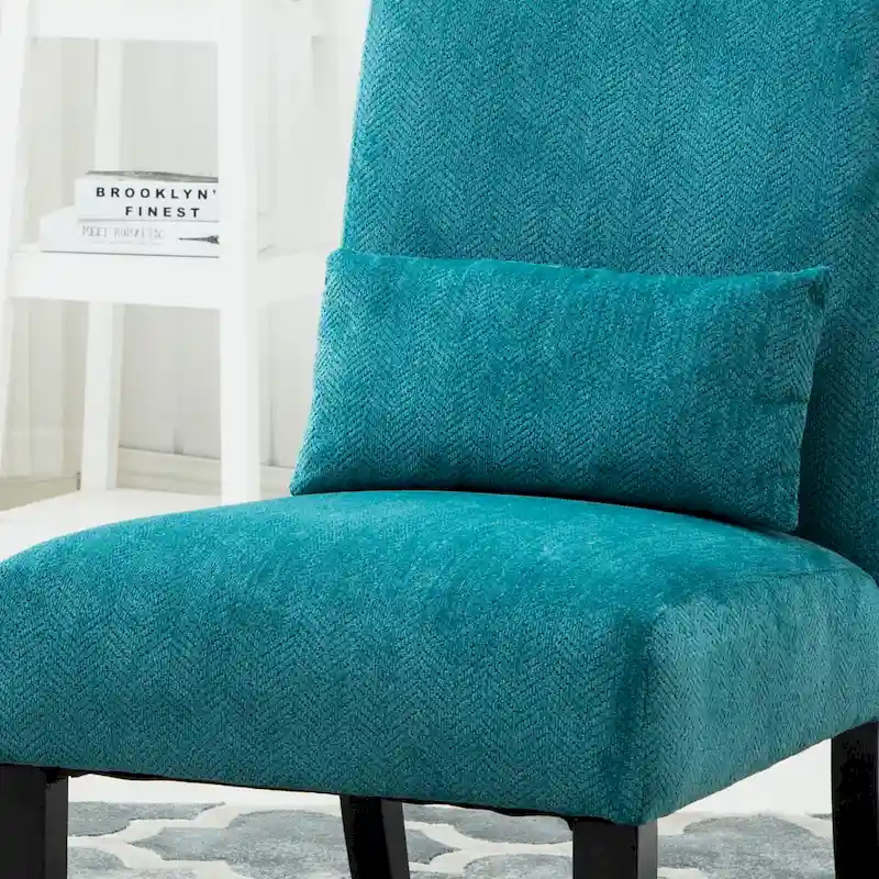 Armless Accent Chair With Pillow