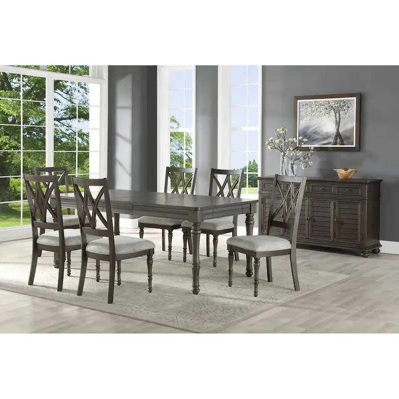 Lockwood 80-Inch Wooden Dining Table - Grey
