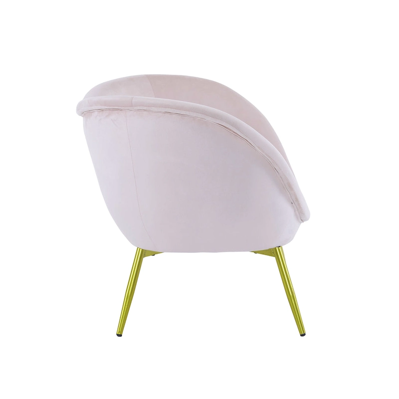 Christopher Knight Home - Eliana Modern Teddy Fabric Accent Chair with Curved Backrest and Gold Legs