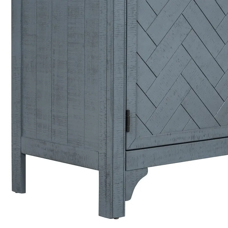 Natural Pine Veneer Sideboard with 3 Doors