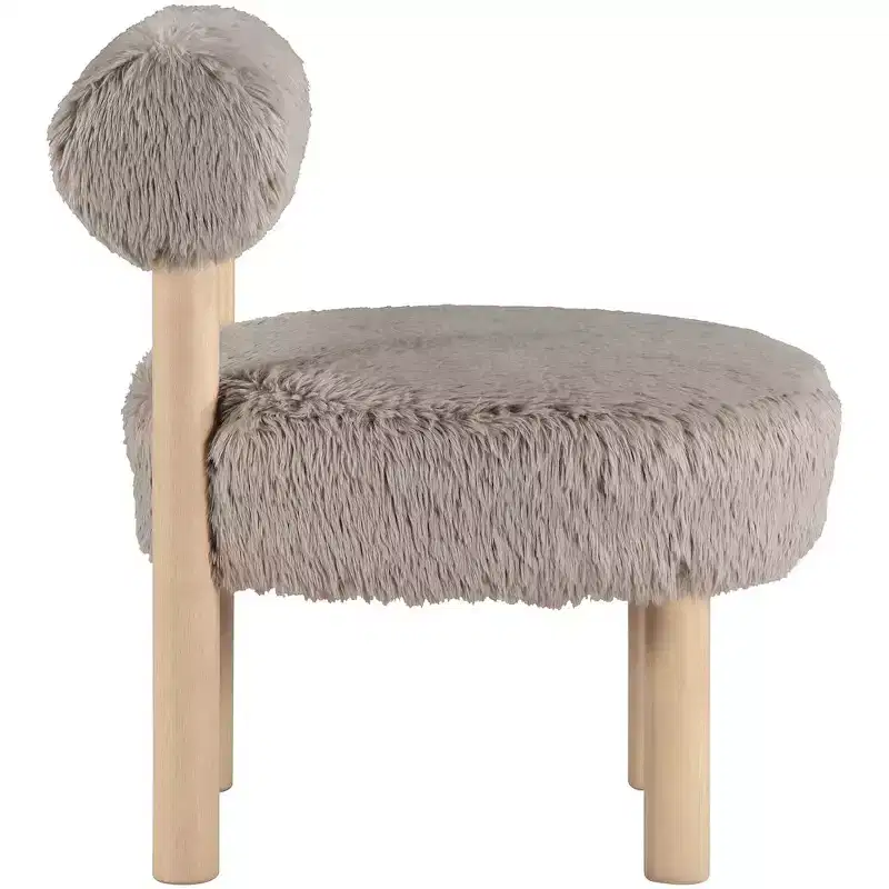 Meridian Furniture Ambre Vegan Shearling Fabric Chair