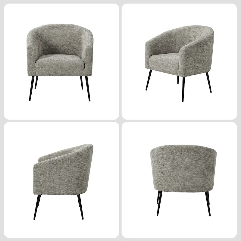 Hal Modern Boucle Armchair with Metal Legs Set of 2 by HULALA HOME