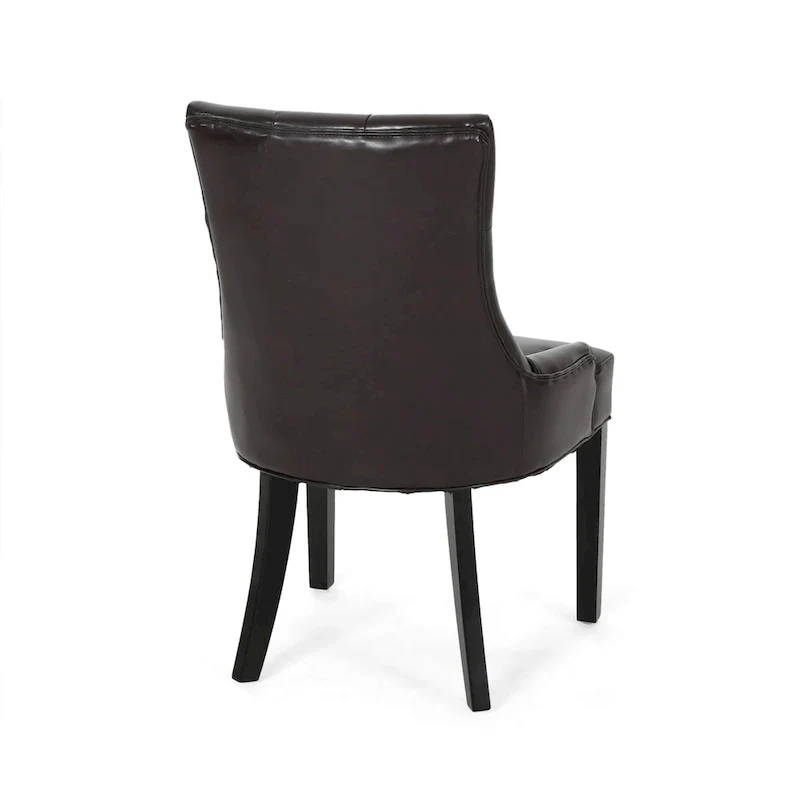 Modern style tufted faux leather dining chairs (set of 4).