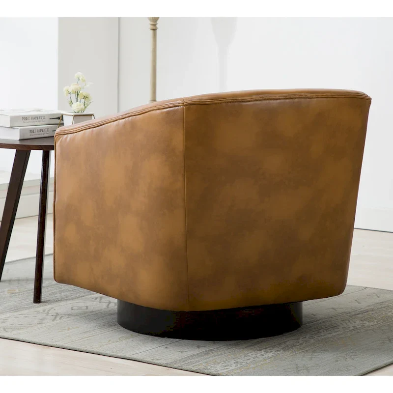 Wood Base Swivel Chair