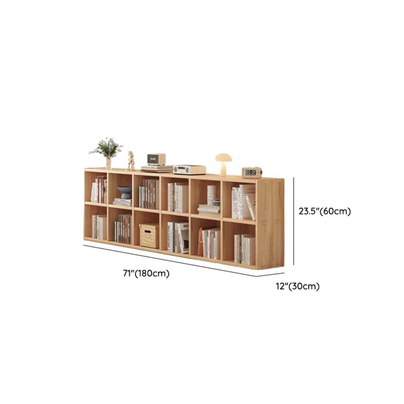 Modern Modular Rectangular Lateral Pine Wood Bookcase