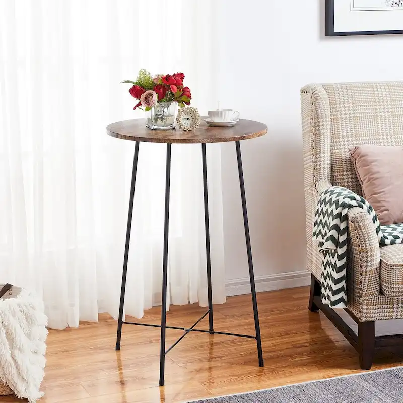 Taomika, Bistro Pub Table Round Dining Table-Brown/Black/Coffee/Maple Color-Four Colors