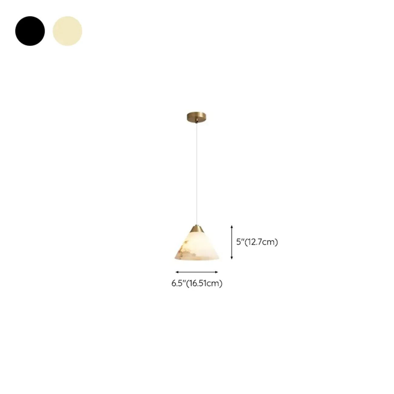 Modern Conical Alabaster White Bedroom Pendant Light