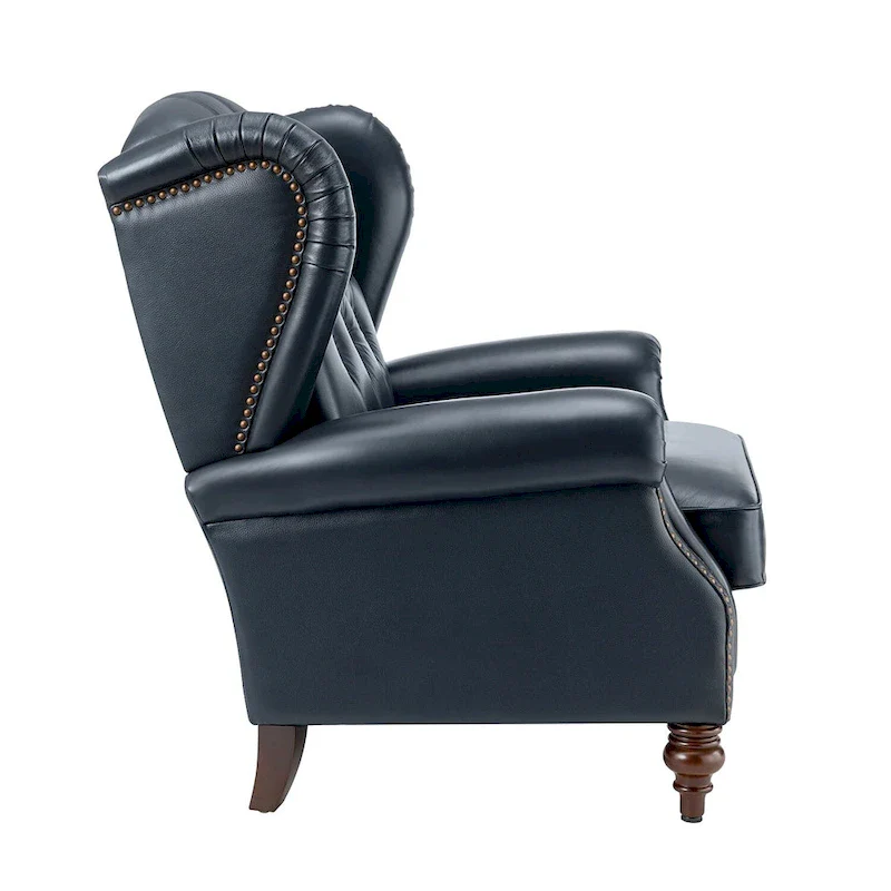 Alex Classic Leather Armchair with Nailhead Trim by HULALA HOME