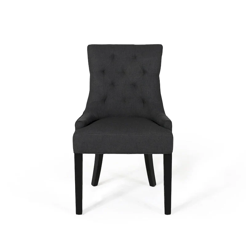 Set of 2 Fabric Upholstered Dining Chair with Tapered Legs