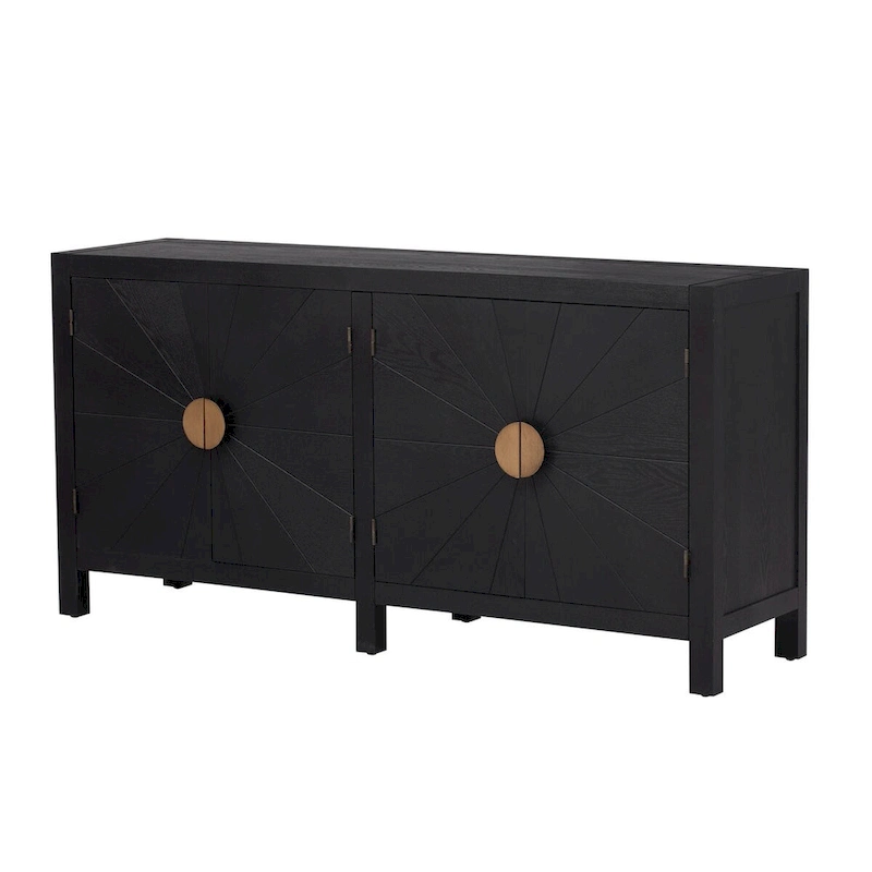 Ash Veneer 60 Sideboard Cabinet with Adjustable Shelves