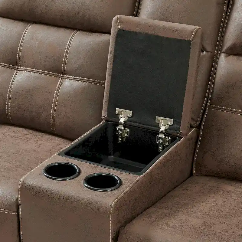 Lesley Reclining Sofa, Brown