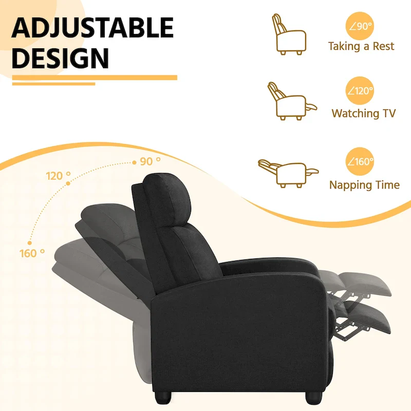 Yaheetech Modern Fabric Recliner Chair