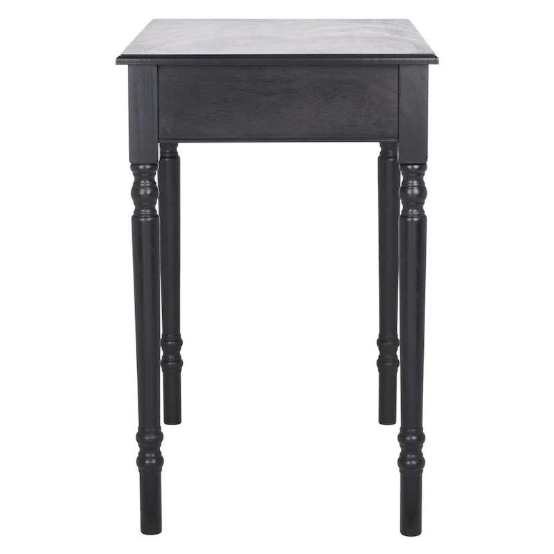 Classic 1-Drawer Writing Desk with Turned Legs & Rich Brown Top
