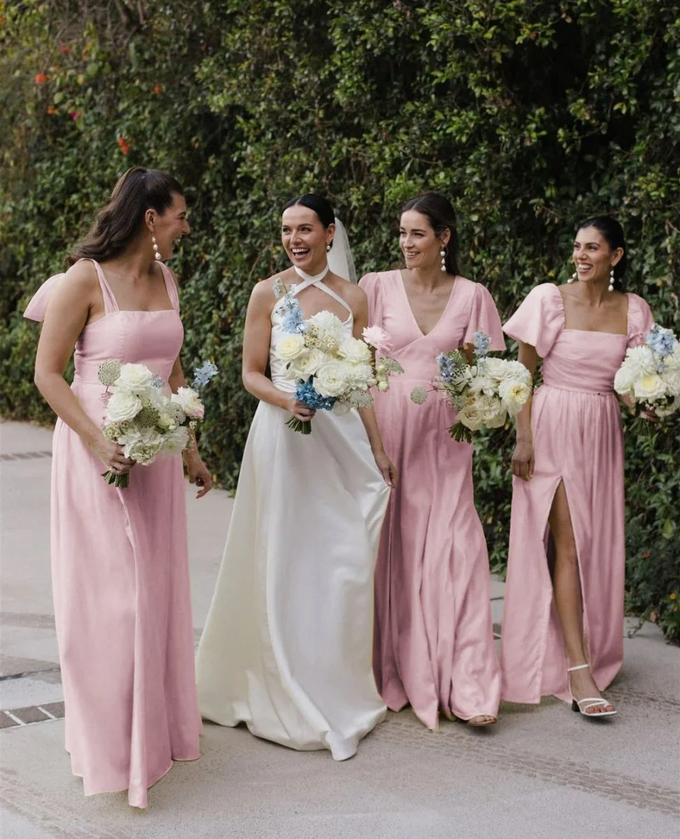 Chic A-Line Daffodi Long Bridesmaid Dresses