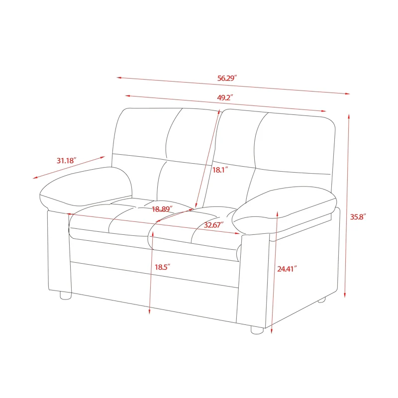 56 Upholstered Loveseat