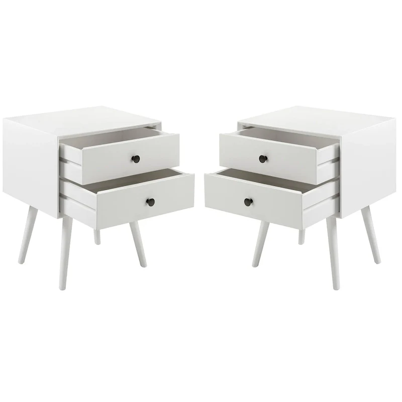 Middlebrook Mid-Century Solid Wood 2-Drawer Nightstand (Set of 2)