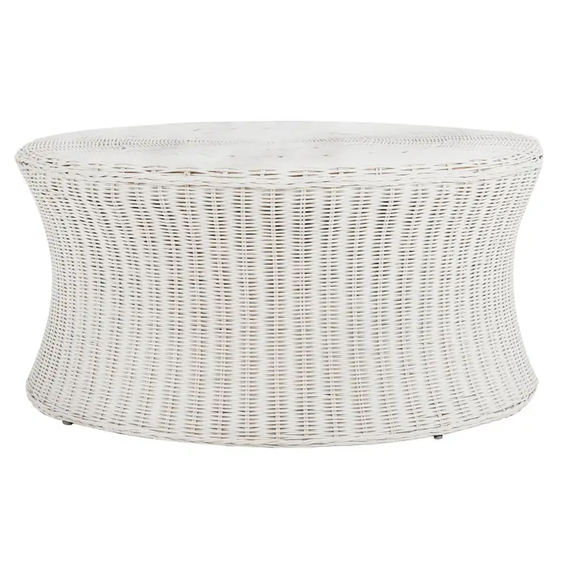 Dark Brown Wicker Ottoman