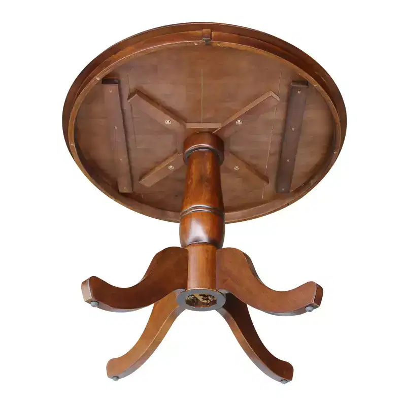 36" Round Top Pedestal Dining Table Brown - International Concepts