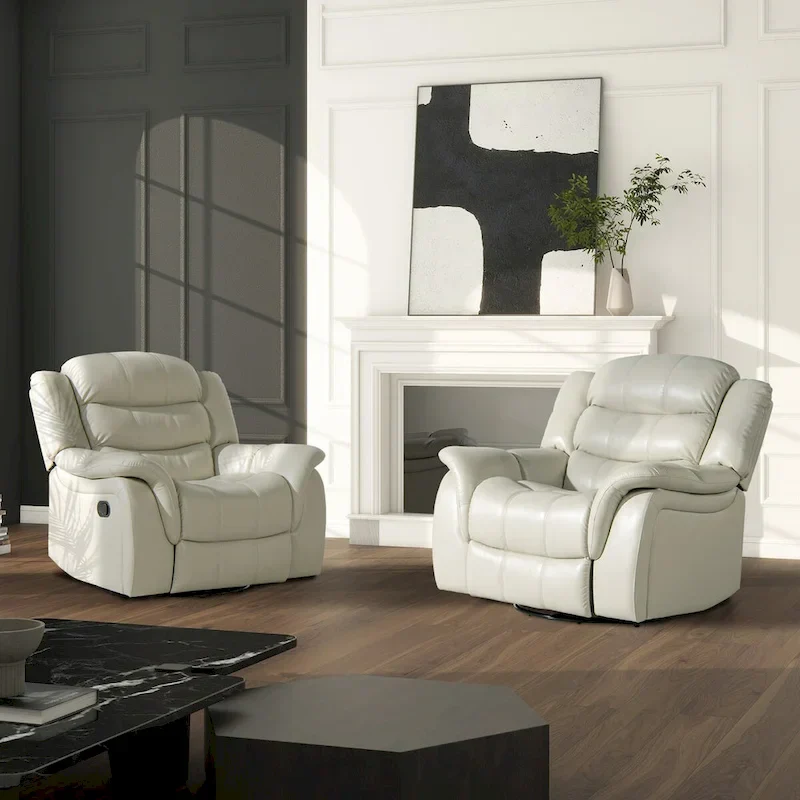 Rover 41.5 Faux Leather Manual Swivel Glider Recliner