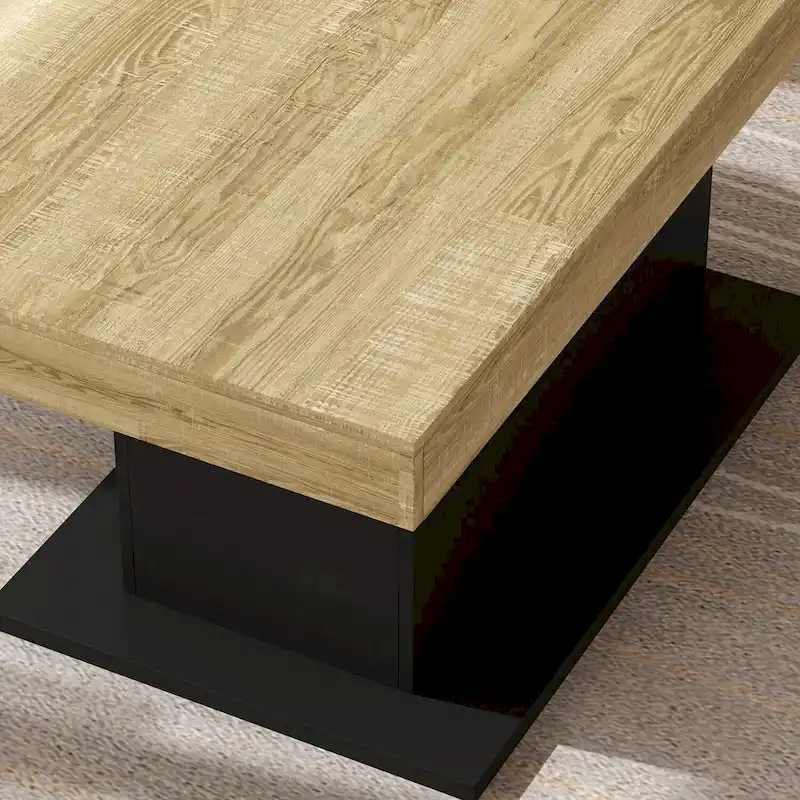Large Dining Table - Wood Grain Finish, Seats 6-8 (Black/White)