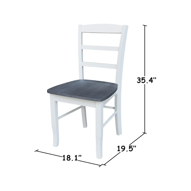 42 Drop Leaf Dining Table with 4 Ladderback Chairs - 5 Piece Set