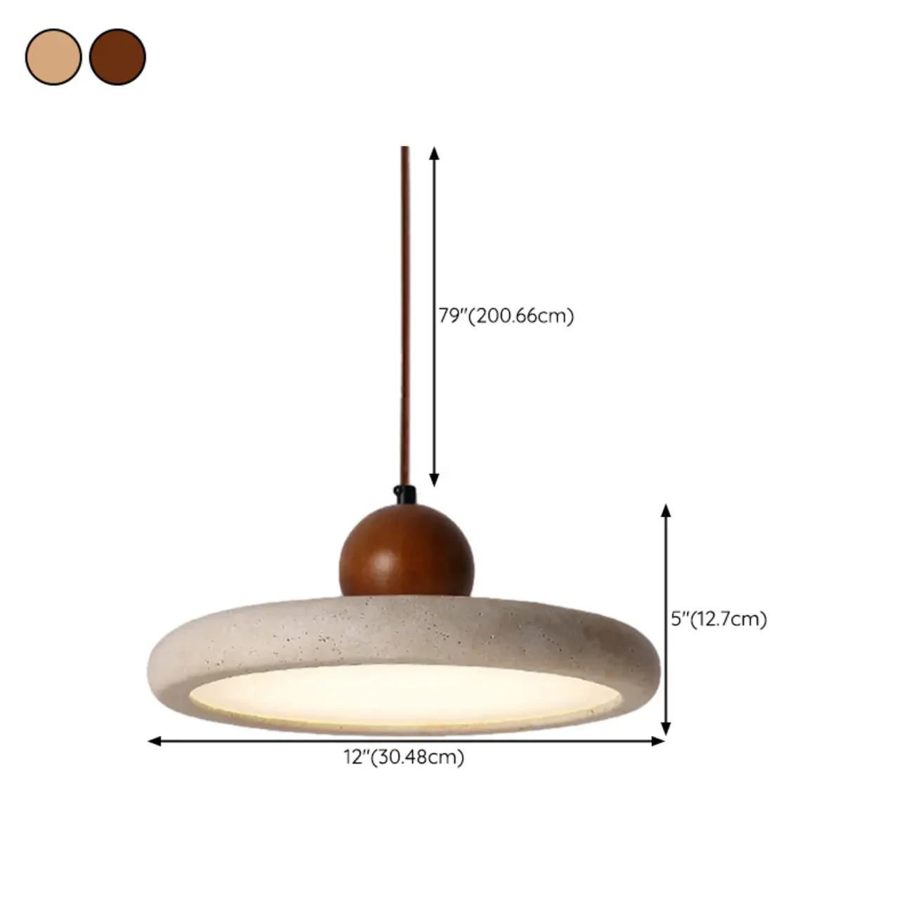 Modern Beige Stone Adjustable Pendant Light