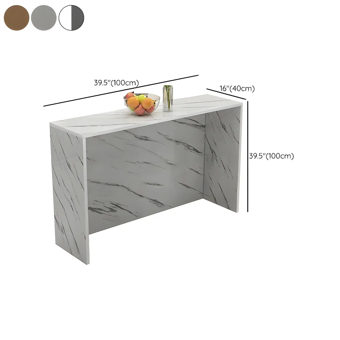 Living Room White Rectangular Wood Long Bar Table