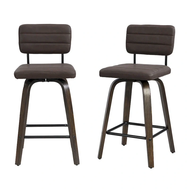 Swivel Counter Height Bar Stool with PU Leather Seat