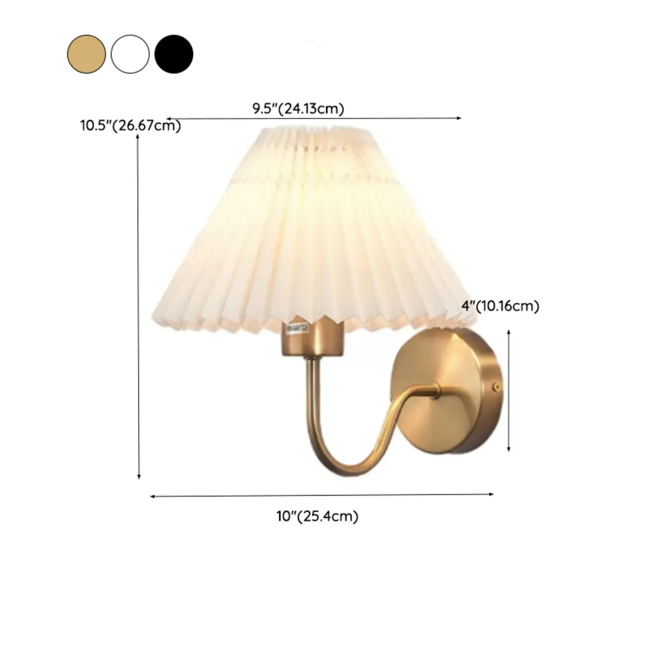 Classic Fabric Pleated Cone Shade Wall Sconce