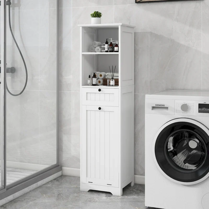 1-Compartment 1-Drawer Tilt-Out Laundry Sorter Cabinet