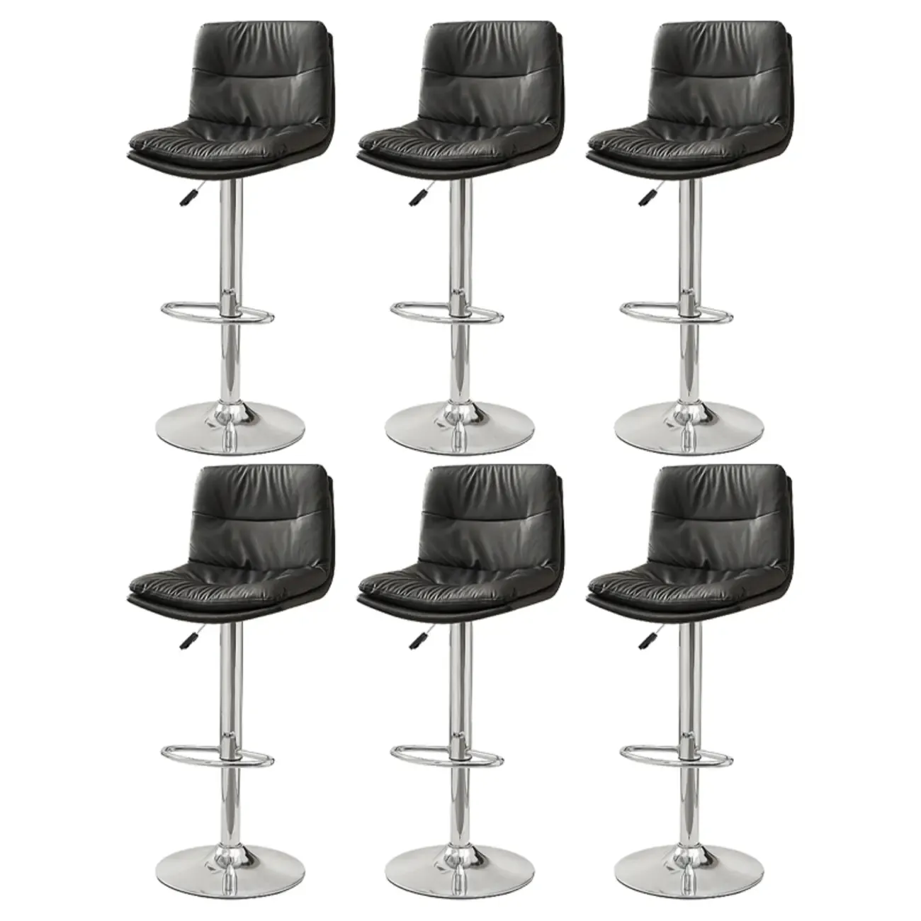 Modern Leather Saddle Swivel Adjustable Bar Stool