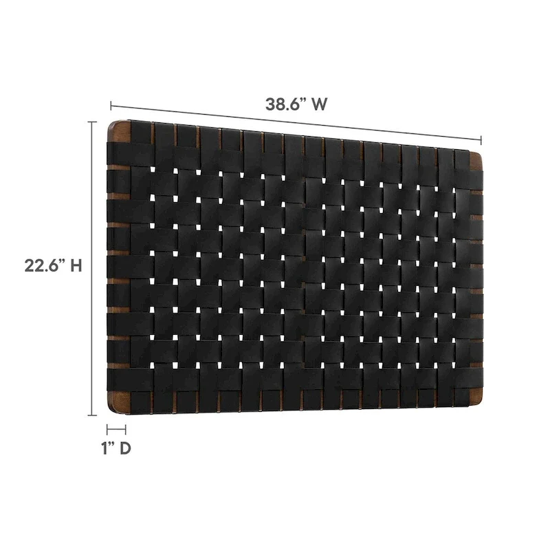 Sparta Wall-Mount Twin/Full/Queen/King Vegan Leather Weave Headboard