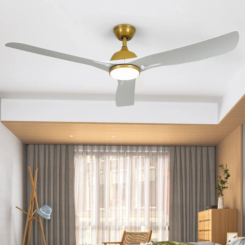 Moasis 56 ack Gold Ceiling Fan 3-Blade Modern Smart Reversible Ceiling Fan