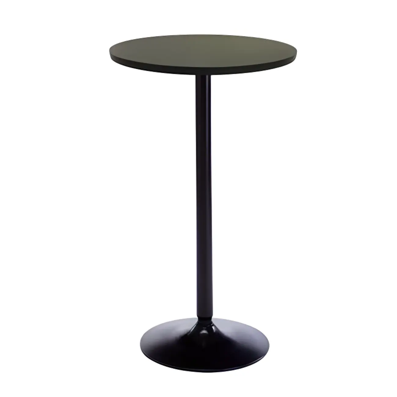 Scandinavian 36 Wooden Round Bistro Table with Metal Pedestal