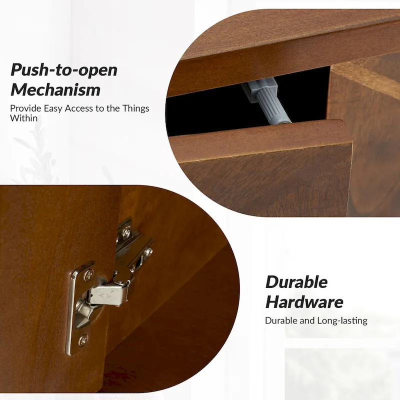 Ofelia Mid-century 60 Wide Geometric Patterned Sideboard with Adjustable Shelves by HULALA HOME