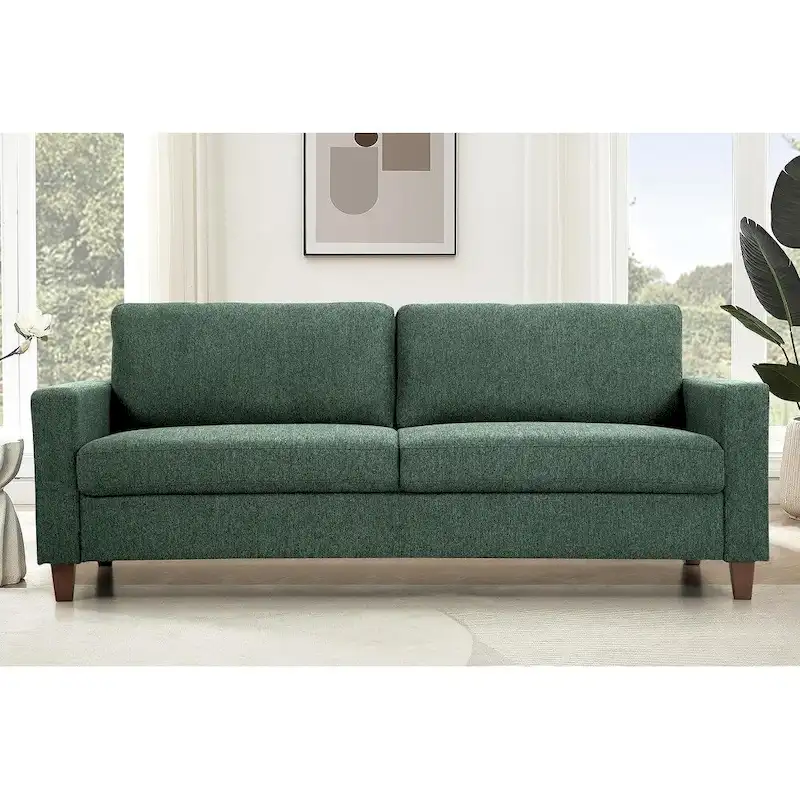 US Pride Furniture Miles 2 Piece Sofa and Loveseat Sets with Reversible Back Pillows Mid Century Modern Sofa