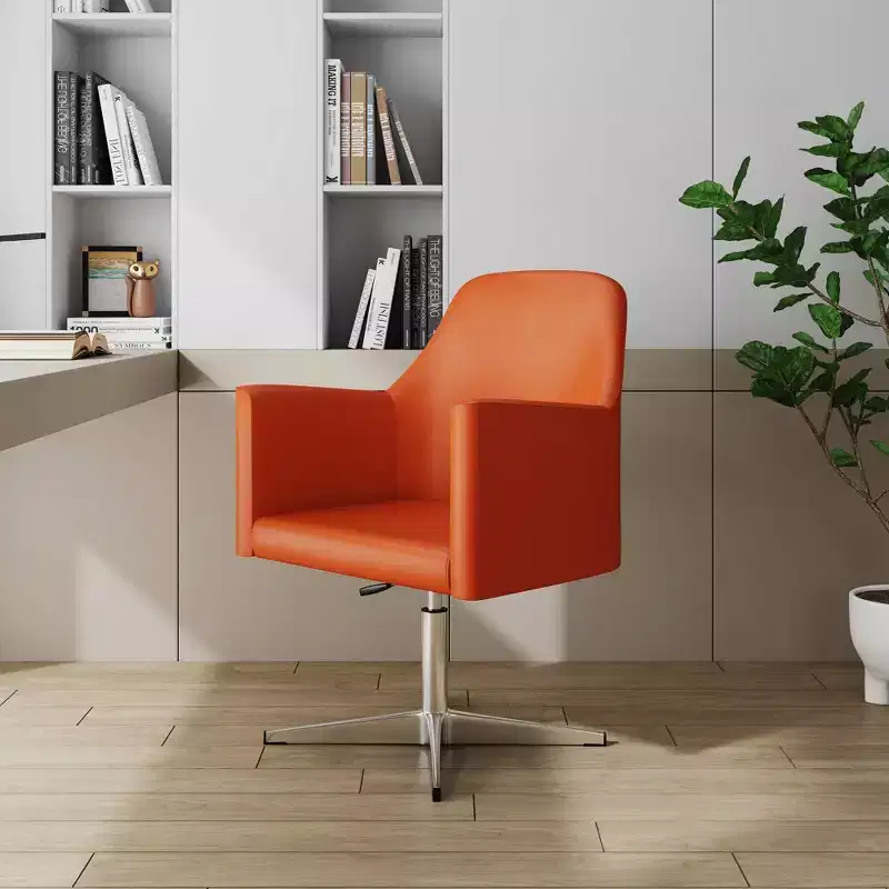 Set of 2 Pelo Faux Leather Adjustable Height Swivel Accent Chairs - Manhattan Comfort
