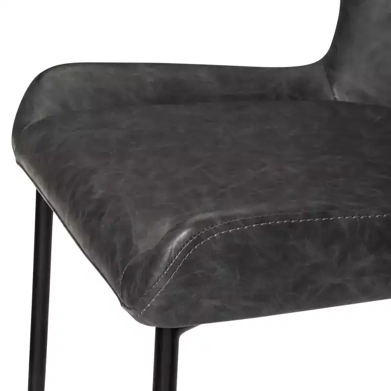 Maven Lane Naomi Metal Counter Stool with Faux Leather 27