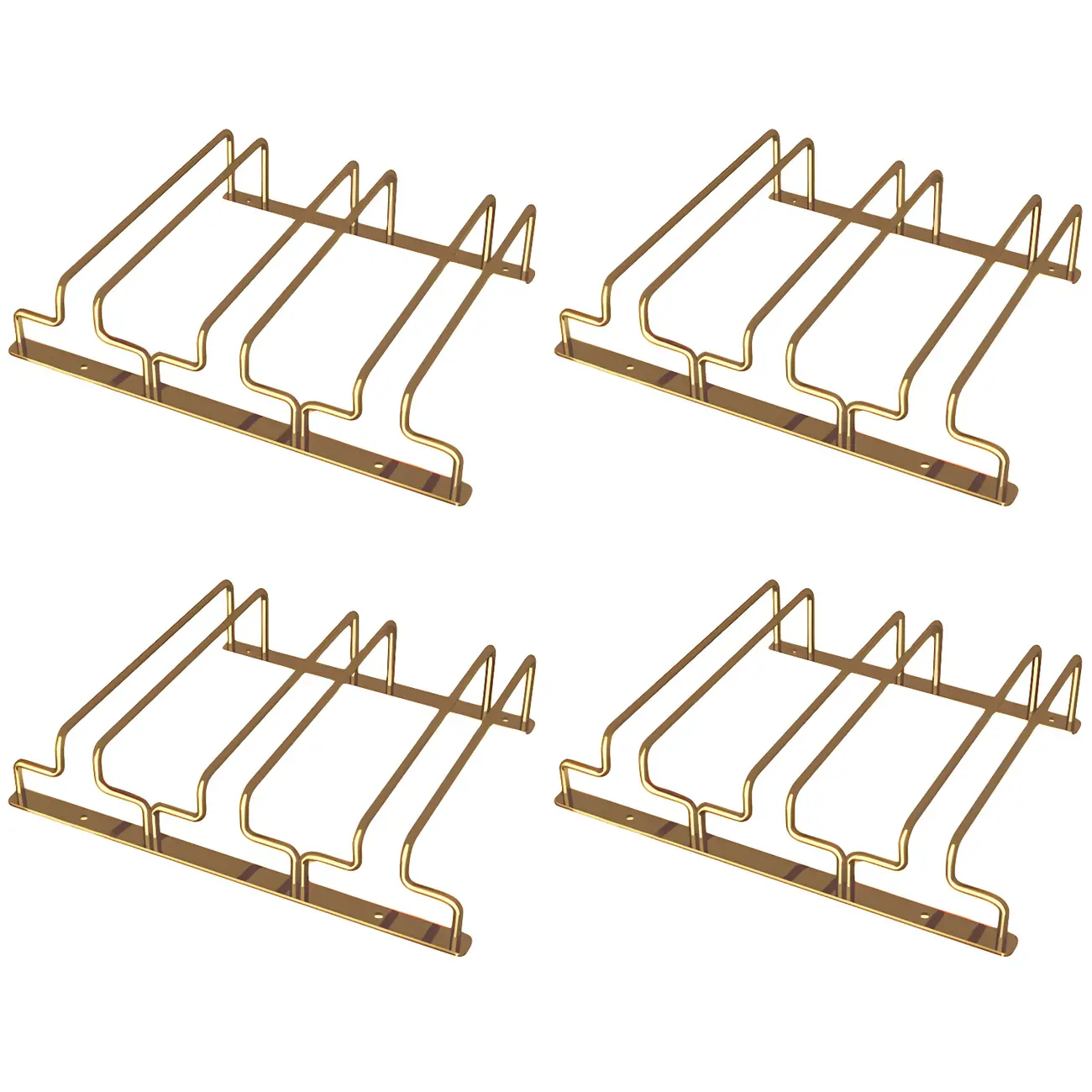 Gold Rectangular Hanging Metal Wine Glass Rack