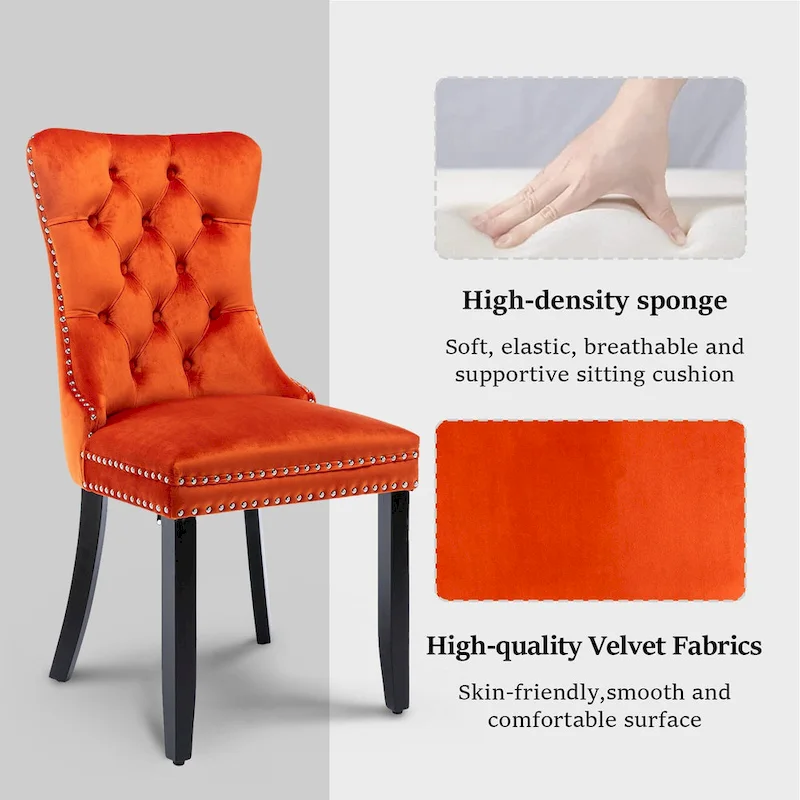 Modern Tufted Velvet Side Dining Chairs (Set of 4)