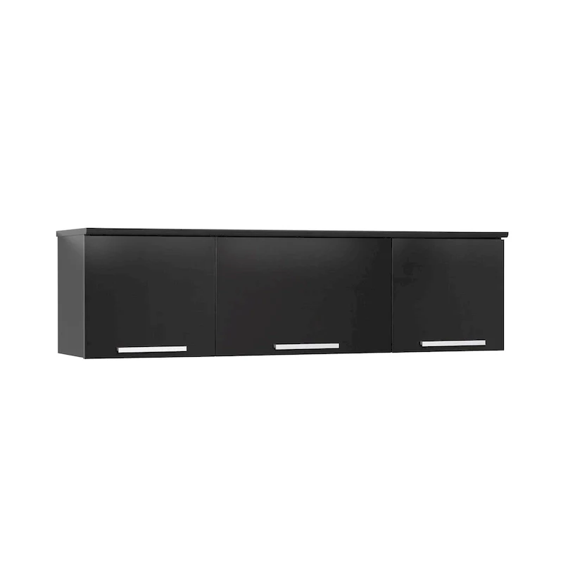 Black Wall-Mounted Hutch – Contemporary Style, 1-Door