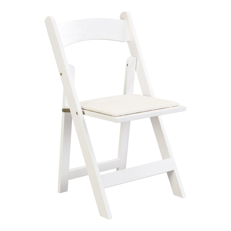 Upholstered Folding Chair,Space Saving, Easy To Carry, ,4PCS,Beige cushion/white shelf,Dining room