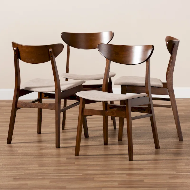 Parlin Mid-Century Modern Transitional 4-Piece Dining Chair Set