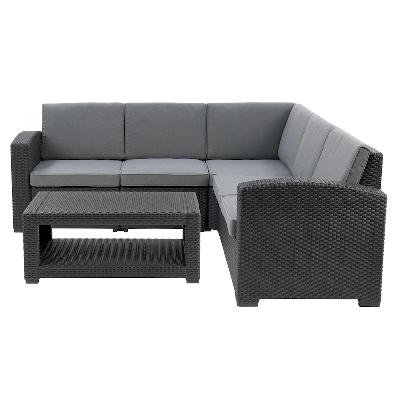CorLiving Lake Front Rattan Patio Sectional Set, 6pc