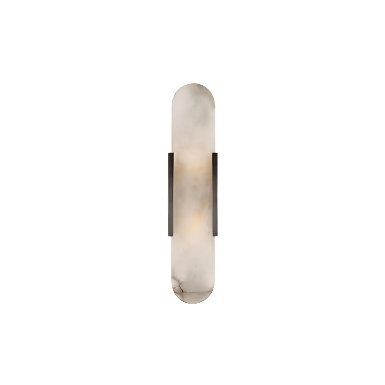 Modern Metal Grey White Stone Shade Up Down Wall Sconce