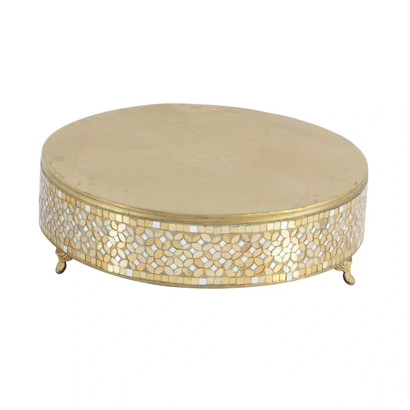 Amazing Set of Three Metal Mosaic Cake Stand