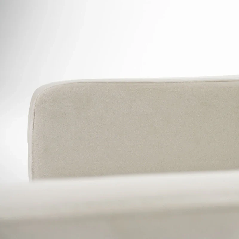 Modrest Elijah Modern Beige & Copper Antique Brass Dining Chair