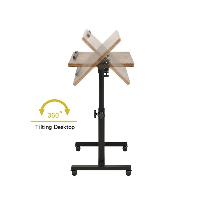 Wheels Height Adjustable Tray Table - 23.6D x 15.9W x 35H