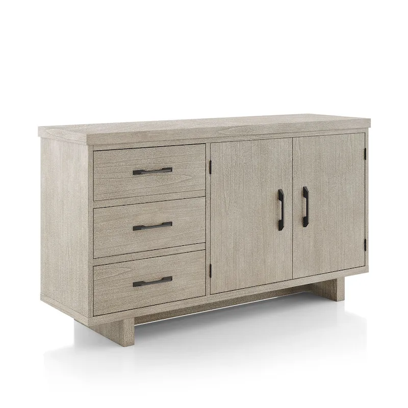 Furniture of America Yetaria Modern Farmhouse Natural 60-inch Solid Wood Buffet Sideboard